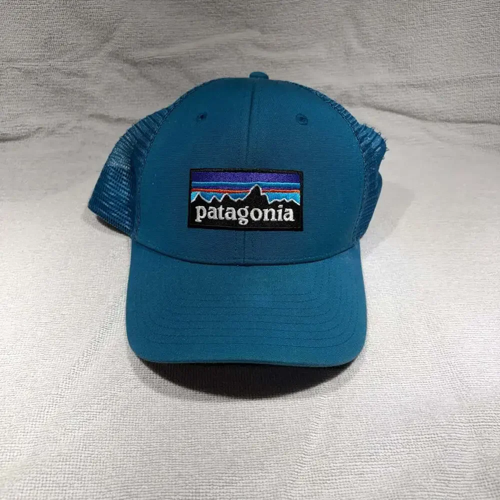 Patagonia P-6 Logo LoPro Trucker Hat Teal Blue Snapback Cap